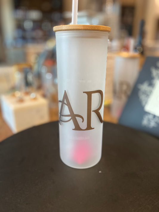 AR Glass Can w/straw